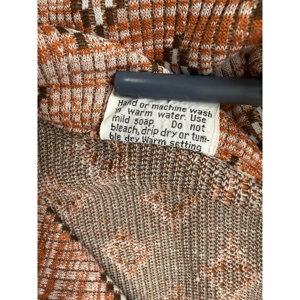Vintage Koko Jacket Womens Medium Orange Brown Knit Geometric Retro 70s - Picture 13 of 14